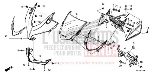 PANNEAU SUPERIEUR CBR500RAF de 2015